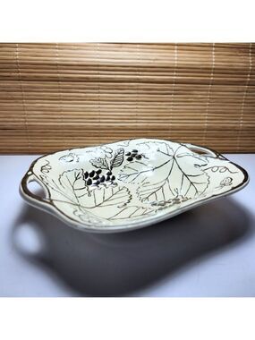 Wedgwood Etruria England Candy Dish Bowl Plate Hand Painted Gold Lustre